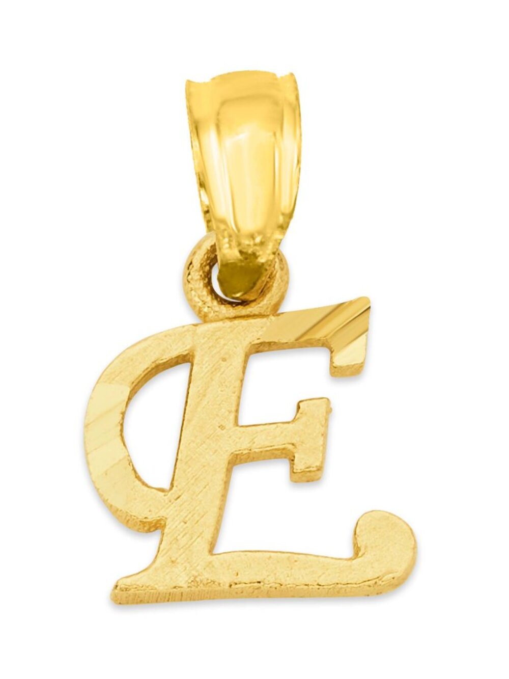 Solid 10k Gold Letter E Pendant - Personalized Initial Jewelry Gifts for Her